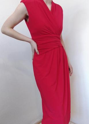 Червона сукня міді плаття на запах красива сукня нарядна бордове плаття вінтаж сукня5 фото