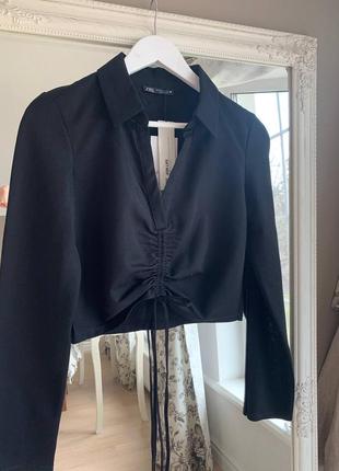 Укорочена блуза zara m 2