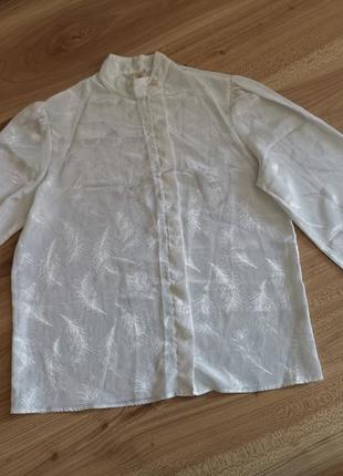 Блузка женская белая нарядная, рубашка, рубашка, косоворотка