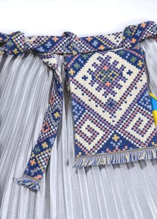 Текстильний пасок ручної роботи в етнічному стилі.5 фото