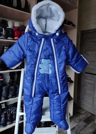 Фото 211 демисезонный комбинезон внутри флис  на 6-9 мес