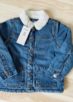 Теплый джинсовый пиджак