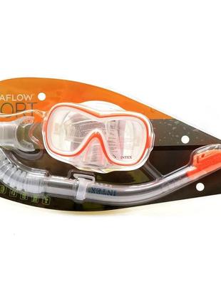 Комплект маска и трубка для плавания intex aquaflow sport1 фото