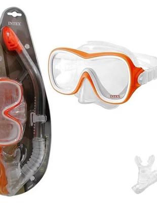Комплект маска и трубка для плавания intex aquaflow sport4 фото