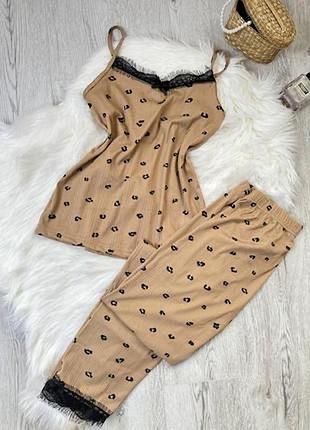 Якісна жіноча піжама/домашній костюм. штани,топ на бретельках.s-x l-xxl