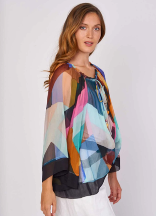 Блуза шелковая цветная derhy, франция3 фото