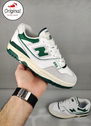 Мужские кроссовки new balance 550 white/green