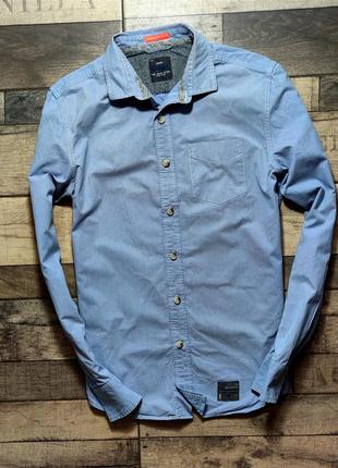 Мужская элегантная  винтажная  рубашка superdry casual  в синем цвете размер м3 фото