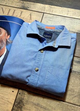 Мужская элегантная  винтажная  рубашка superdry casual  в синем цвете размер м2 фото