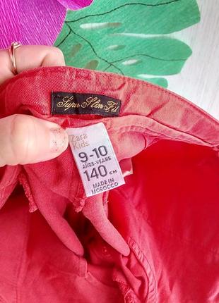 Стильні штани капри бриджі на 10 років 140 см зріст червоні zara2 фото