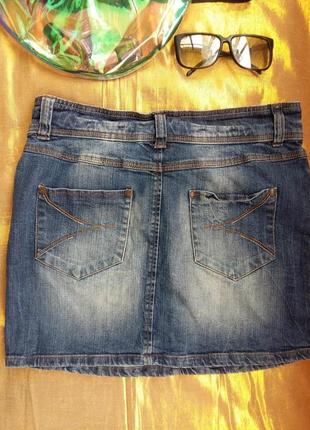 Джинсовая синяя мини юбка yessica 46-48-50р.2 фото