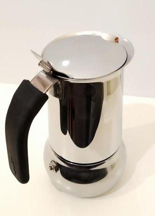 Кофеварка гейзерная bialetti kitty induction на 4 чашки (145 мл.) из нержавеющей стали inox 10/182 фото