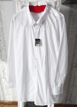 Нова біла сорочка унісекс пог 84 великого розміру