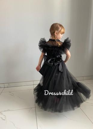 Чорна сукня wednesday новинка нарядне плаття для дівчинки сукня венсдей сукня венздей чорна уенсдей плаття чорне5 фото
