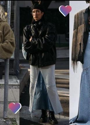 Модная джинсовая миди юбка с эластаном 50-52 р8 фото
