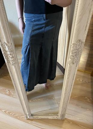 Модная джинсовая миди юбка с эластаном 50-52 р2 фото