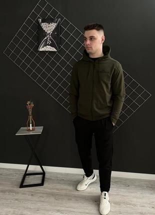 Демісезонний спортивний костюм i'm ukrainian кофта на змійці хакі + штани
