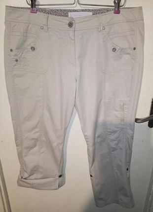 Натуральные-коттон,укороченные брюки-бриджи с карманами,2 в 1,большого размера,s.oliver