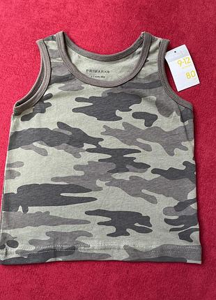 Дитяча майка на хлопчика primark мультикам камуфляж 9-12місяців