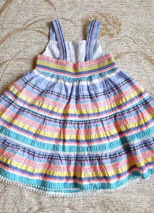 Різнобарвний, райдужний картатий сарафан, пишна літня сукня. разноцветное платье с воланами, райдужное3 фото