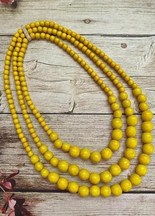 Бусы из дерева, украискте кораллы, ожерелье