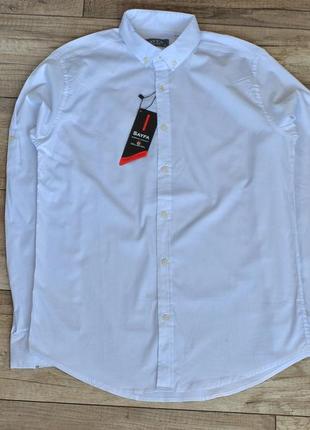 Распродажа, sayfa, качественная турецкая мужская рубашка, белая, короткий рукав реглан2 фото