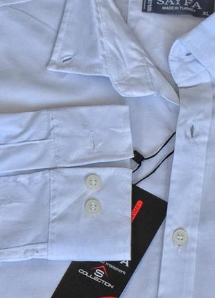 Распродажа, sayfa, качественная турецкая мужская рубашка, белая, короткий рукав реглан3 фото