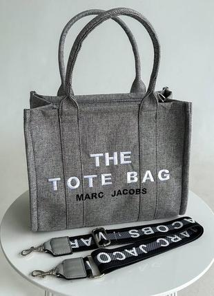 Сумка marc jacobs tote bag textile grey2 фото