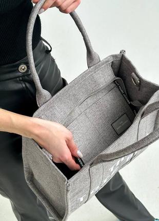 Сумка marc jacobs tote bag textile grey6 фото