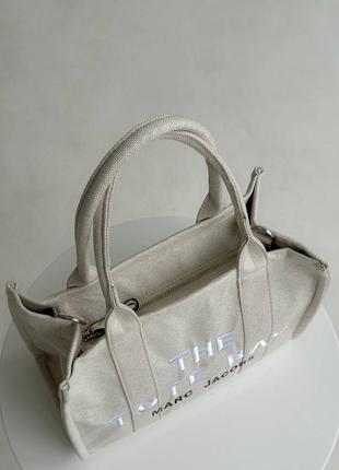 Сумка marc jacobs tote bag textile light beige5 фото