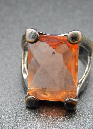 45. винтажное кольцо с большим камнем, размер 16.5.3 фото