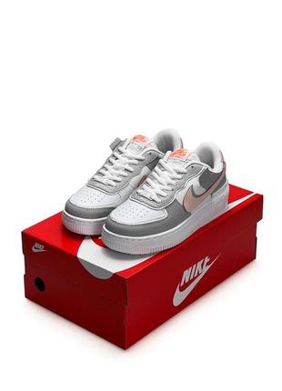 Женские кроссовки nike air force 1 shadow white grey pink