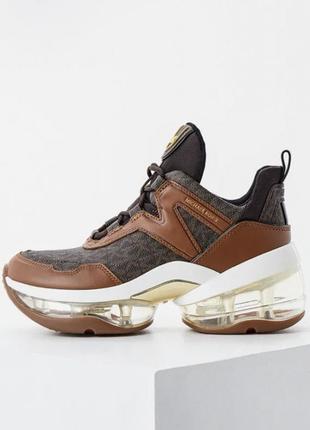 Кросівки michael kors olympia extreme logo and leather trainer1 фото