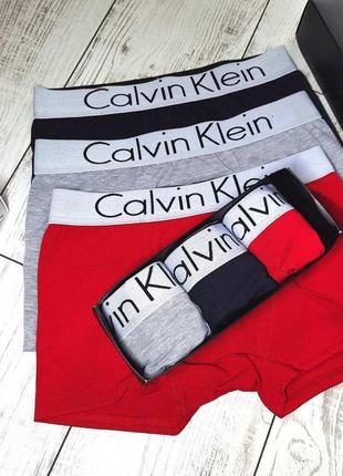 Мужские трусы боксеры calvin black edition трусы кельвин - размер m - красный цвет3 фото