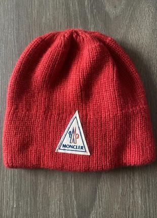 Шапка moncler beanie hat big logo wmns vintage оригинал