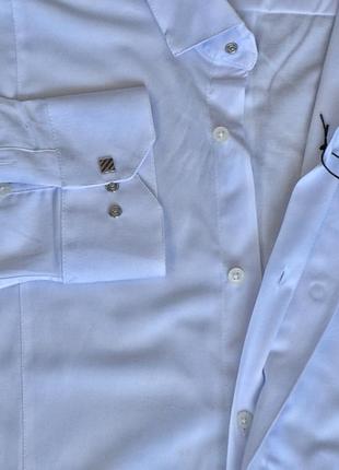 Распродажа, rubaska, турецкая мужская рубашка однотонного белого цвета2 фото