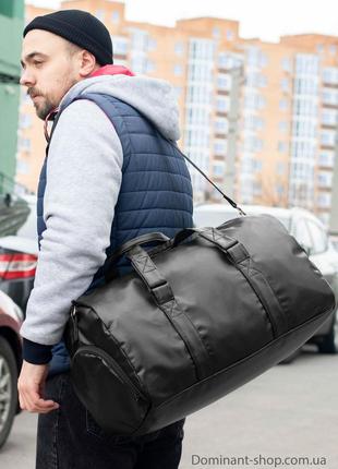 Мужская дорожная спортивная сумка с отделом для обуви черная из эко кожа для тренировок вместительная на 31 л2 фото