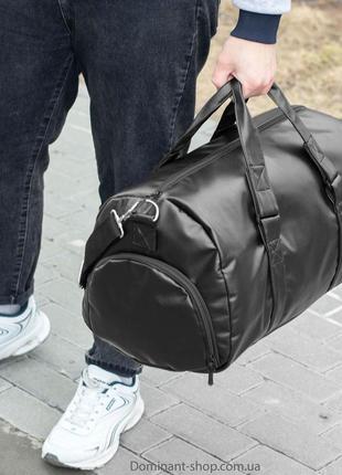 Мужская дорожная спортивная сумка с отделом для обуви черная из эко кожа для тренировок вместительная на 31 л3 фото