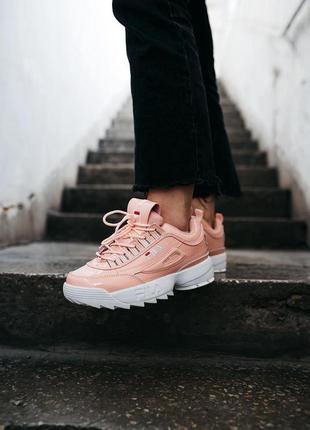 Жіночі кросівки fila disruptor 2 pink white / smb5 фото