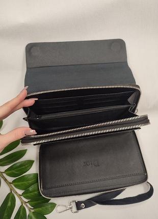 Портмоне из натуральной кожи с коробкой, кошелек мужской стиля dior диор