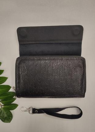 Портмоне из натуральной кожи с коробкой, кошелек мужской стиля dior диор