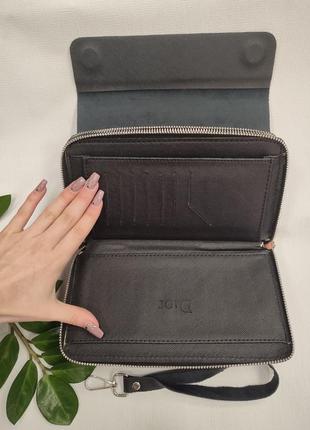 Портмоне из натуральной кожи с коробкой, кошелек мужской стиля dior диор