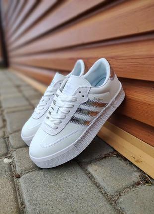 Кеди adidas samba white&amp;silver3 фото