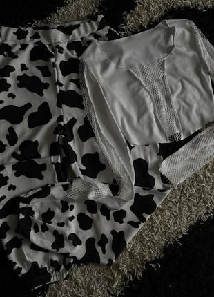 Штаны 🐄 shein в принт коровка