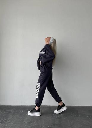 Трендовый костюм, люкс качества, черный цвет