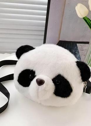 Няшная сумочка панда мех детская подростковая молодежная хутро дитяча дівоча жіноча1 фото
