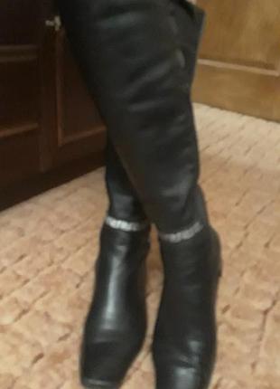 Шкіряні жіночі  сапожки versace.єврозима.