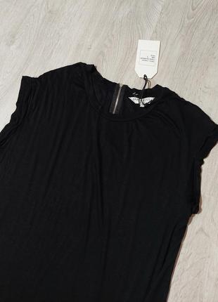 Платье новое туника длинная миди черная с вырезом4 фото