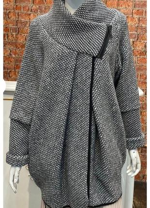 Стильне пальто шерсть незвичайного крою new collection1 фото