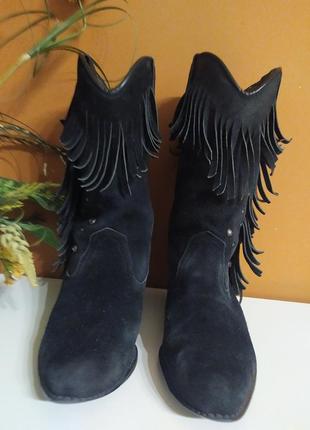 Черные замшевые казаки, размер  38, boots